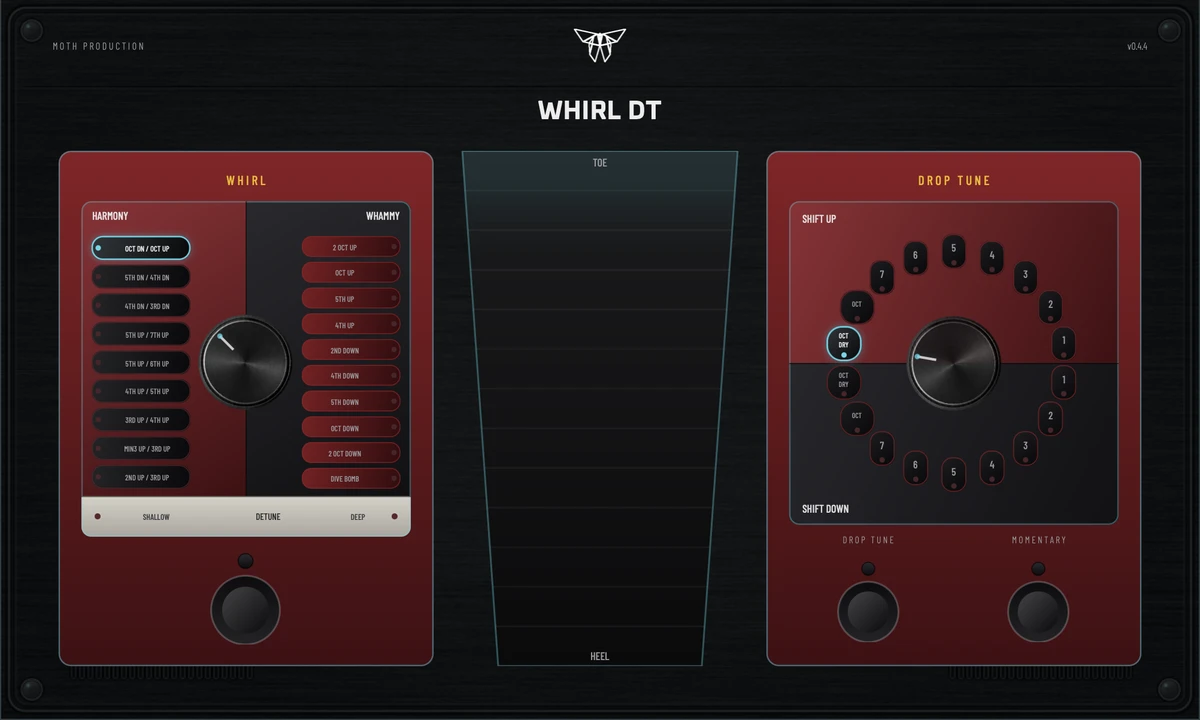 Moth Production「Whirl DT」18種類のDrop TuneやHarmony、Whammyモードを搭載した無料ピッチシフトプラグイン|DTMプラグインセール