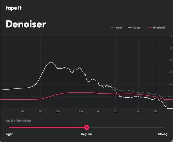 Tape It「Denoiser」AIとDSPを組み合わせて自然な音質のままバックグラウンドノイズを除去できるノイズ除去ソフト|DTMプラグインセール