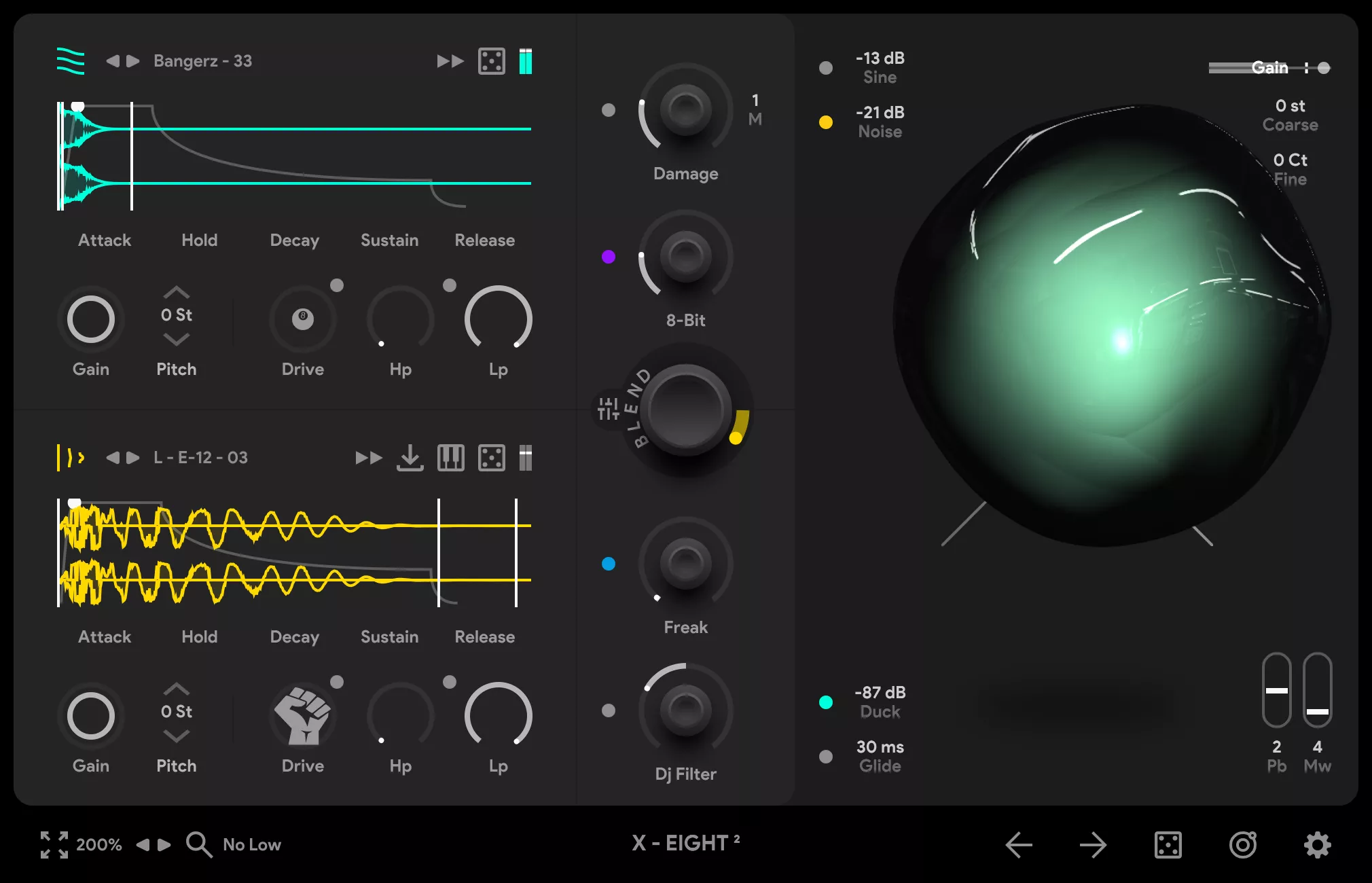 Thenatan Audio「X-Eight 2」1,342種類以上の808サンプルと1,200種類のプリセットを搭載した、理想の低音を素早く作れる808専用プラグイン|DTMプラグインセール