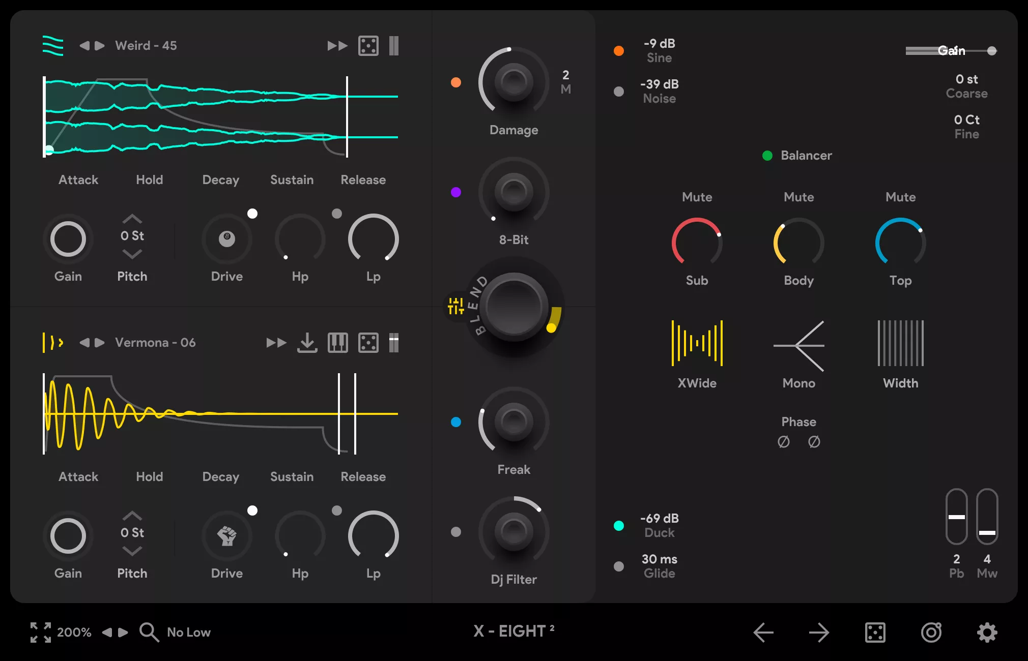 Thenatan Audio「X-Eight 2」1,342種類以上の808サンプルと1,200種類のプリセットを搭載した、理想の低音を素早く作れる808専用プラグイン|DTMプラグインセール