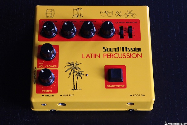 AudioThing「Latin Percussion」80年代の激レア・アナログドラムマシンを現代のDAWで再現!Bass・Conga・Bongo・Claves・Maracasの6音色とシーケンサーを搭載したヴィンテージ・パーカッション音源|DTMプラグインセール