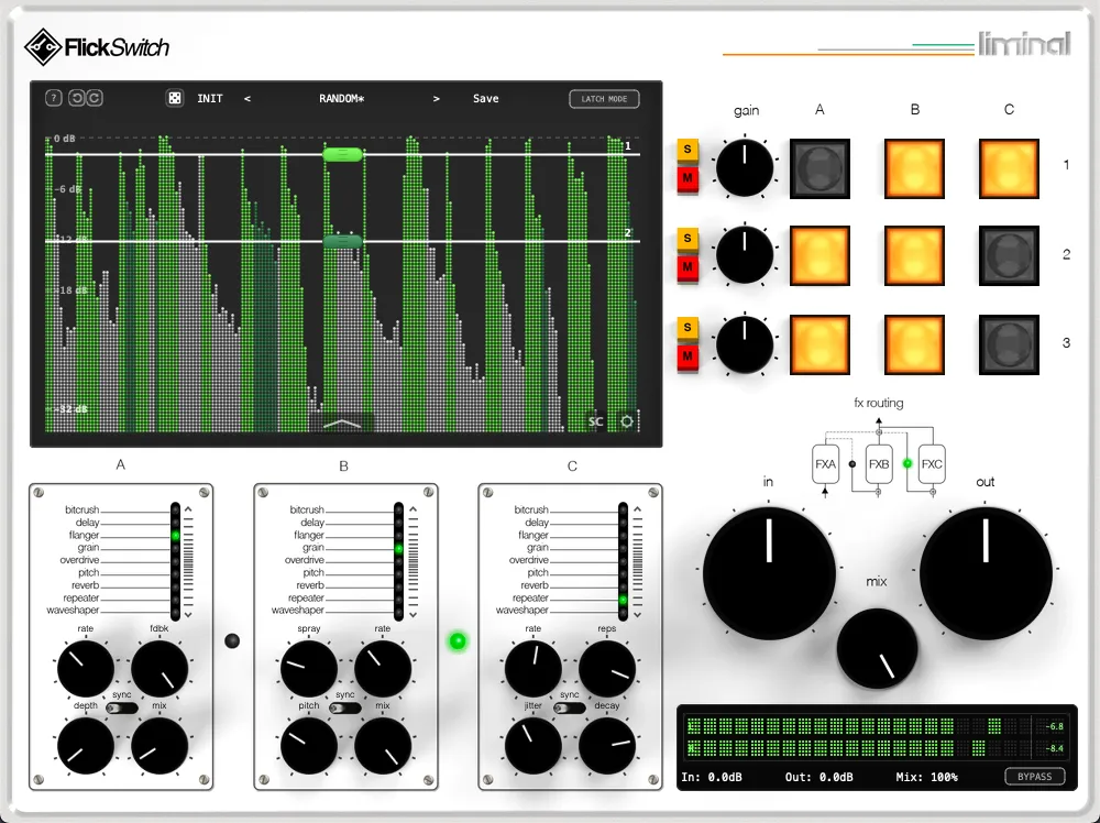 FlickSwitch Audio「Liminal」トランジェントを強弱ごとに自動分類して個別に処理できる革新的なダイナミックプロセッサー|DTMプラグインセール