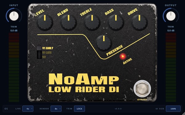NoAmp「NoAmp Low Rider DI」3世代のSansAmpサウンドを切り替えられる高精度DIプラグイン｜DTMプラグインセール