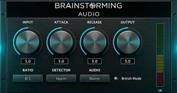 Brainstorming Audio「BSA Classic Knee Compressor」伝説的なアナログコンプレッサーを忠実に再現、British Modeやサチュレーションも搭載した多機能コンプレッサー｜DTMプラグインセール