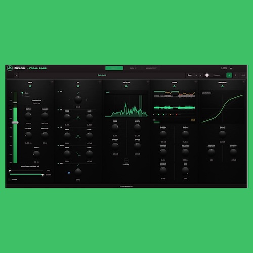 DELOS DSP「VOCAL LABS」8種類のボーカルエフェクトを自由に組み合わせられるモジュラー型ボーカルチャンネルストリップ｜DTMプラグインセール