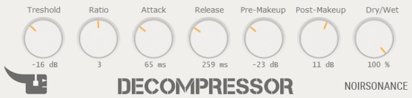NoirSonance「Decompressor」単調でフラットになったドラムループやオーディオに自然な抑揚と躍動感を加えられるアップワードダイナミクスプラグイン|DTMプラグインセール