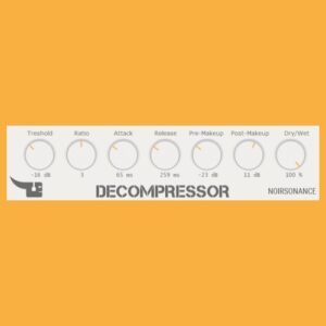NoirSonance「Decompressor」単調でフラットになったドラムループやオーディオに自然な抑揚と躍動感を加えられるアップワードダイナミクスプラグイン｜DTMプラグインセール
