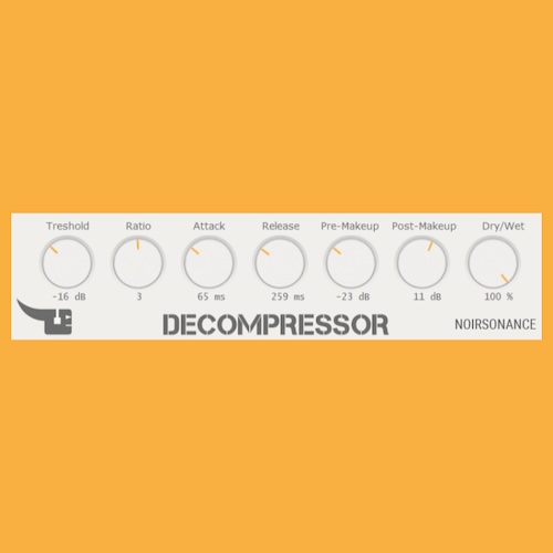 NoirSonance「Decompressor」単調でフラットになったドラムループやオーディオに自然な抑揚と躍動感を加えられるアップワードダイナミクスプラグイン｜DTMプラグインセール