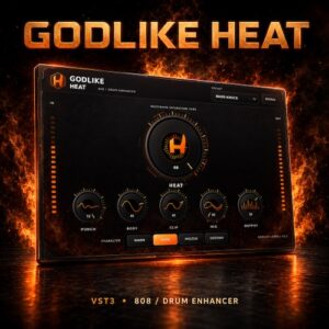 Godlike Loops「GODLIKE HEAT」808やキック、スネアを太く迫力あるサウンドへ仕上げられる無料のドラムエンハンサーVST3プラグイン｜DTMプラグインセール