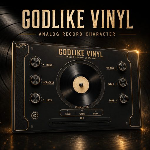 Godlike Loops「GODLIKE VINYL」レコードノイズやサチュレーションを手軽に加えられるWindows向けVST3プラグイン｜DTMプラグインセール