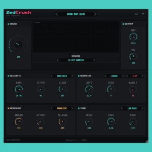 ZEDTRONICS「ZedCrush」演奏の強弱に合わせてビットクラッシュのかかり方が変化する、表情豊かなサウンドを作れる無料ビットクラッシャー｜DTMプラグインセール
