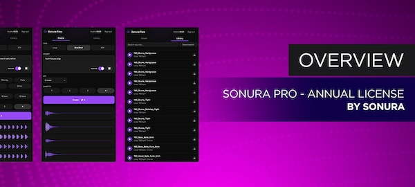 Sonura「Sonura Flow（PRO Annual License）」テキスト入力だけでループ・ボーカル・ドラム・効果音を生成できるAI音楽制作ツール｜DTMプラグインセール