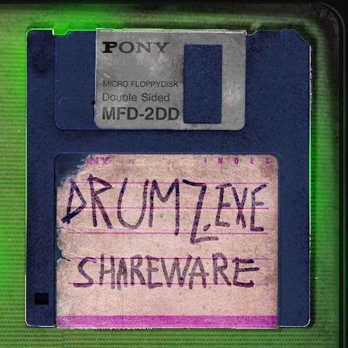 XenoSine「drumz.exe – Shareware version」90年代ハードウェアサンプラーをイメージしたサイバーパンク風ドラムマシン音源｜DTMプラグインセール