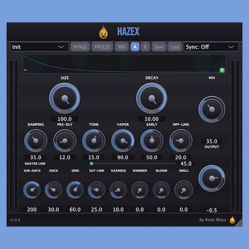Remi Blaze「Hazex」自然なルームリバーブから幻想的なシマー空間まで作れる高機能アルゴリズムリバーブ｜DTMプラグインセール