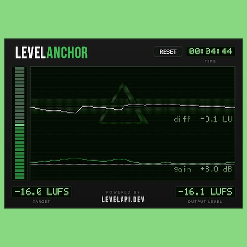 LevelAPI「LevelAnchor」OBS配信の音量をLUFS基準で自動調整し、マイクやゲーム音を自然な聞こえ方のまま安定させられるVSTプラグイン｜DTMプラグインセール
