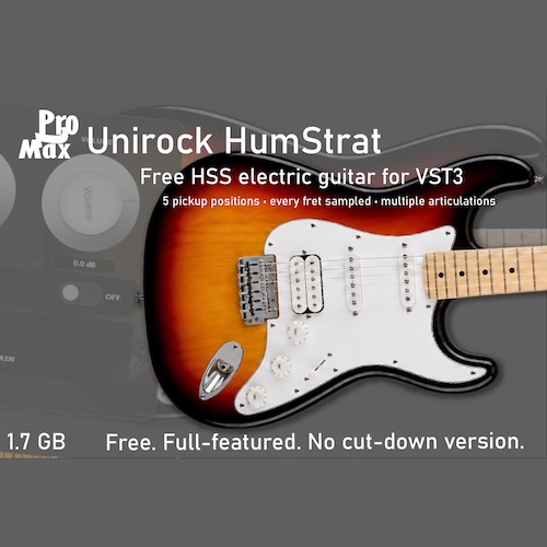 Pro2Max「Unirock HumStrat」ピックアップ切り替えやアーティキュレーション、Pitch Bendなど豊富な演奏機能を搭載！HSSエレキギターをリアルに再現できるWindows向けVST3音源｜DTMプラグインセール