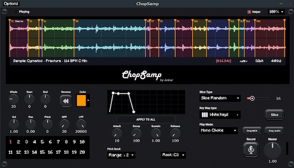 Ankur Rabha「ChopSamp」ハードウェアサンプラーのような操作感でサンプルを直感的に編集できるオープンソースのサンプラー・スライサー｜DTMプラグインセール