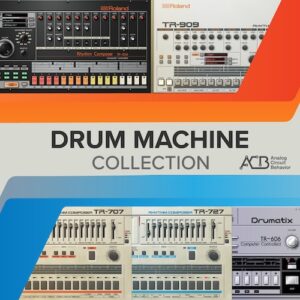Roland「Drum Machine Collection」808・606・909・707・727、音楽史を変えたRoland伝説のリズムマシン5台をDAWへ！ACB技術でヴィンテージ実機の回路特性やクセまで再現し、現代的な音作りとシーケンス機能まで融合したドラムマシン・コレクション｜DTMプラグインセール