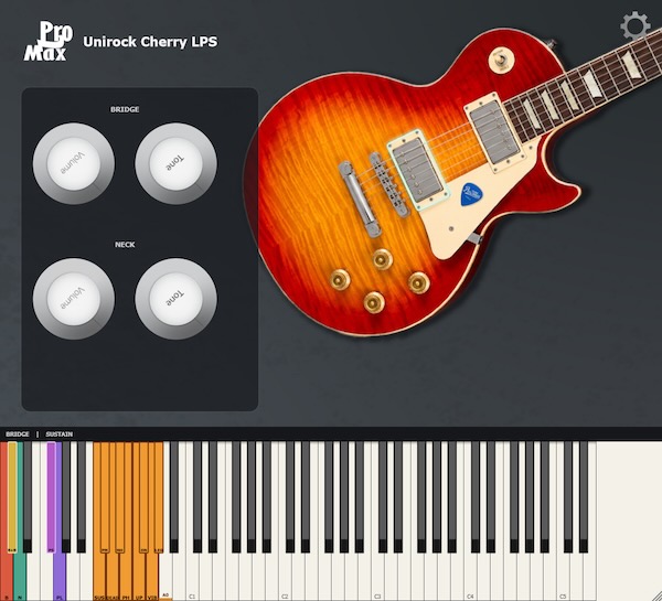 Pro2Max「Unirock Cherry LPS」3つのピックアップポジションやラウンドロビン機能を搭載した、ロック向けレスポールスタイルのエレキギター音源|DTMプラグインセール
