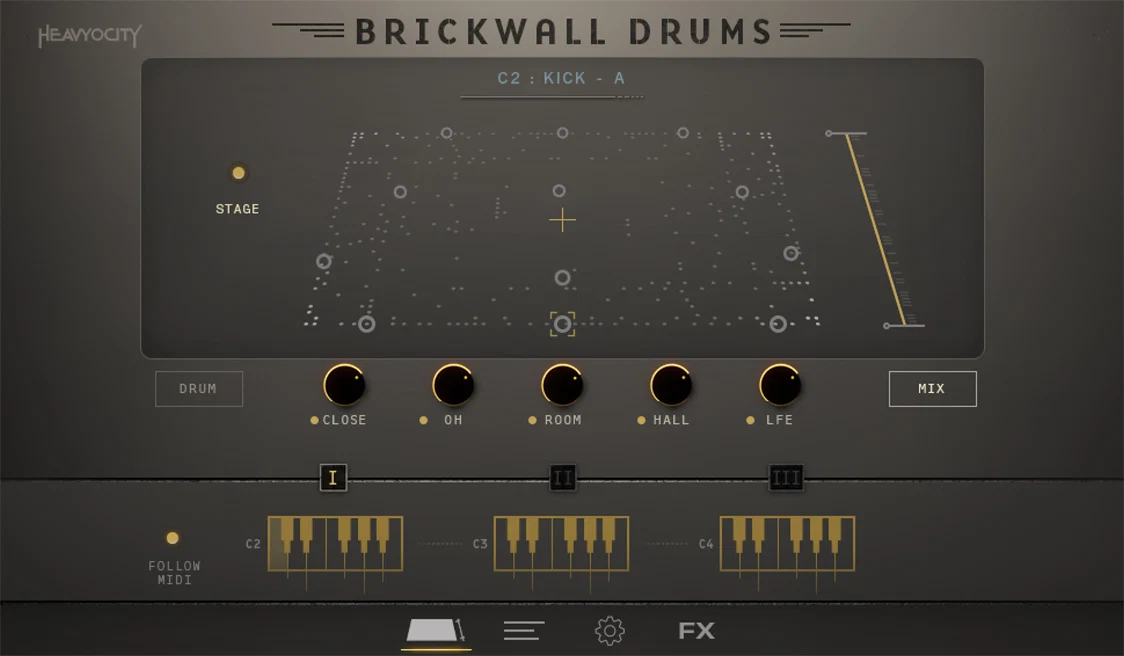 Heavyocity「BRICKWALL DRUMS」黄金期のレコードを支えたリアルドラムのパンチとアナログ機材の質感を現代のDAWへ!22,246サンプル・29プリセット・72ループを3つのインストゥルメントに収録したヴィンテージキャラクター満載のドラム音源|DTMプラグインセール