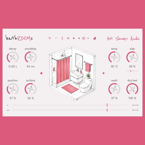 Hot Shower Audio「bathROOMs」シャワールームの自然な響きを再現できる個性派リバーブプラグイン｜DTMプラグインセール