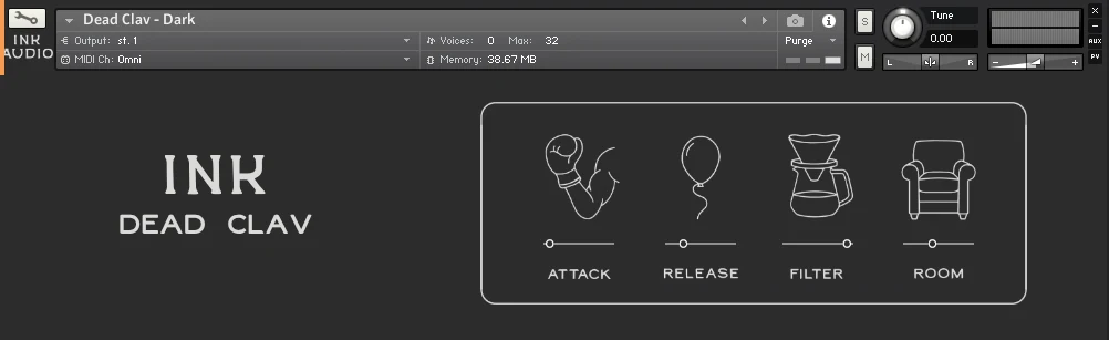 Ink Audio「Dead Clav」Bright・Darkの2種類の音色を収録し、ローファイやソウル、R&Bにも使いやすいクラビネット音源｜DTMプラグインセール