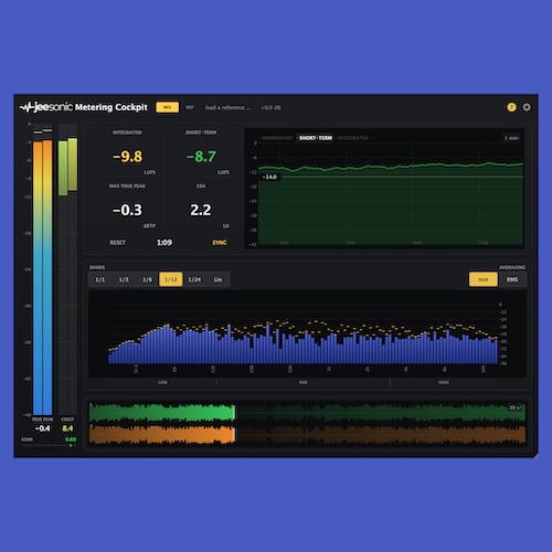 Jeesonic「Metering Cockpit」ラウドネス・レベル・ダイナミクス・スペクトラム・波形を1画面で確認できる無料メータリングプラグイン｜DTMプラグインセール