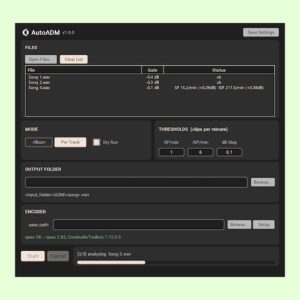 Ohlhorst Digital「AutoADM」Apple Musicと同じAACエンコーダーでSP・ISPクリップを自動調整し、Apple Digital Masters向けマスターを作成できるツール｜DTMプラグインセール