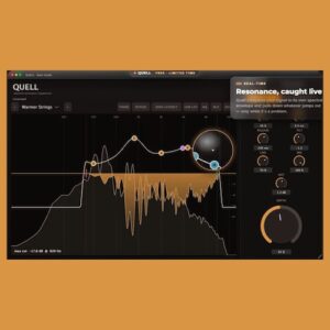 BUHR AUDIO「Quell（Spectral Resonance Suppressor）」ボーカルやギター、ドラムの不要な共鳴音をリアルタイムで自動検出・抑制し、自然な音質を維持しながらミックスを整えられるレゾナンス抑制プラグイン｜DTMプラグインセール