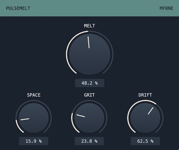 MFKNE「PULSEMELT」4つのノブだけでディレイ・リバーブ・ローファイ加工・ピッチドリフトを自在にコントロールできる空間系プラグイン｜DTMプラグインセール