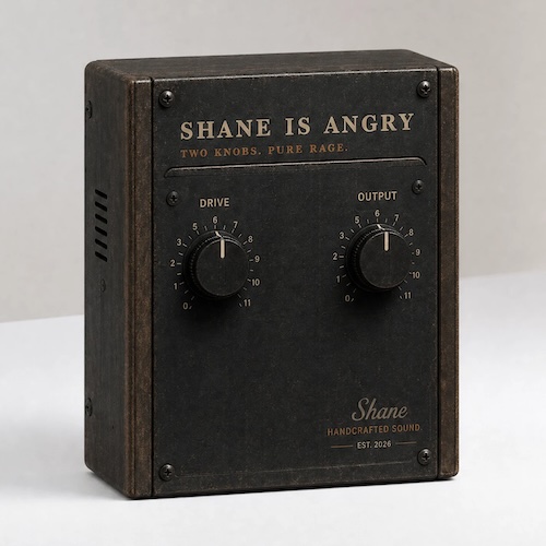 Shane「Shane Is Angry」DRIVEとOUTPUTの2つのノブだけで直感的に操作できる、シンプル設計のディストーションプラグイン｜DTMプラグインセール