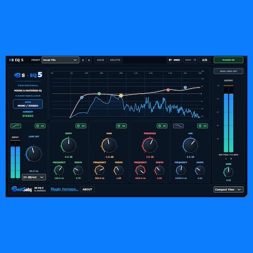 BeatSatis「BS EQ 5」ボーカル・ビート制作・ミックス・マスタリングまで幅広く使える5バンドEQプラグイン｜DTMプラグインセール