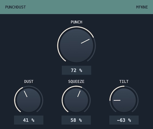 MFKNE「PUNCHDUST」アタックの迫力・ローファイな質感・サステインの厚みを1つでコントロールできる無料VST3プラグイン｜DTMプラグインセール