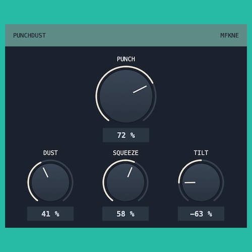 MFKNE「PUNCHDUST」アタックの迫力・ローファイな質感・サステインの厚みを1つでコントロールできる無料VST3プラグイン｜DTMプラグインセール