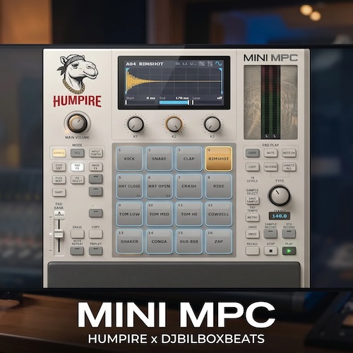 DJBILBOX BEATS「MINI MPC HUMPIRE — Free Beat Machine & Drum Sampler (64 Pads)」64パッドと13種類のリズムスタイル、1,000種類以上のグルーブを搭載した無料ビートマシン・ドラムサンプラー｜DTMプラグインセール