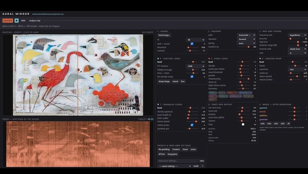 Remo De Vico「AURAL MIRROR」写真・イラスト・絵画を音へ変換し、リアルタイムミキシングやWAV書き出しにも対応した実験的なサウンドデザインツール|DTMプラグインセール
