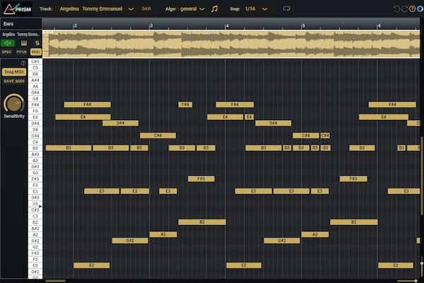 Aurally Sound「Prism」オーディオからMIDI変換ツールの決定版!高度な機械学習技術でコードと単音ラインを認識し、細かなタイミングや強弱までクリーンなMIDIデータとして抽出する次世代Audio-to-MIDIプラグイン|DTMプラグインセール