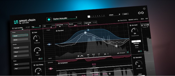 sonible「smart:chain」一度のオーディオ解析でEQ・コンプレッサー・De-Harsh・ゲート・サチュレーションまで最適なスタート地点を提案するAI搭載オールインワンミキシングプラグイン|DTMプラグインセール