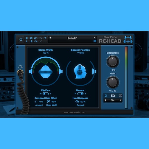 Blue Cat Audio「Blue Cat's Re-Head」ヘッドホンでもスピーカーに近い自然なモニタリング環境を実現できるヘッドレスポンス対応プラグイン｜DTMプラグインセール