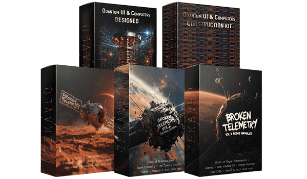ZEKAVEO「Broken Telemetry Complete + Quantum UI Bundle」85.74GBの大容量ライブラリに通信ノイズ・システムアラーム・未来的なUIサウンドを収録したSFサウンドデザイン向け素材集｜DTMプラグインセール