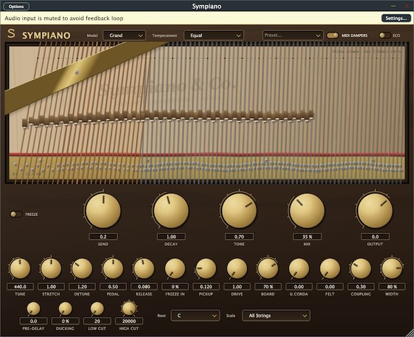 Sympiano & Co.「SYMPIANO」230本のピアノ弦をリアルタイムでシミュレーションする物理モデリング・リバーブ｜DTMプラグインセール