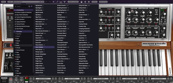Cherry Audio「Memorymode 2」改良されたアナログモデリング、3VCO、Moog Ladder Filter、MPE、Multi-Voice、Touch Animator、800以上のプリセットを搭載したポリフォニック・アナログシンセ｜DTMプラグインセール