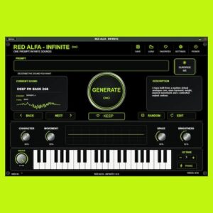 Red Alfa「INFINITE」プロンプトから無限のシンセサウンドを生成し、フルエディターで細かく音作りできるソフトウェアシンセサイザー｜DTMプラグインセール