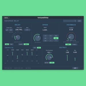 Valentine Silvansky「VarispeedDelay」テープスピードを変えるようにピッチとディレイタイムが同時に変化する、個性的なサウンドを作れるディレイプラグイン｜DTMプラグインセール