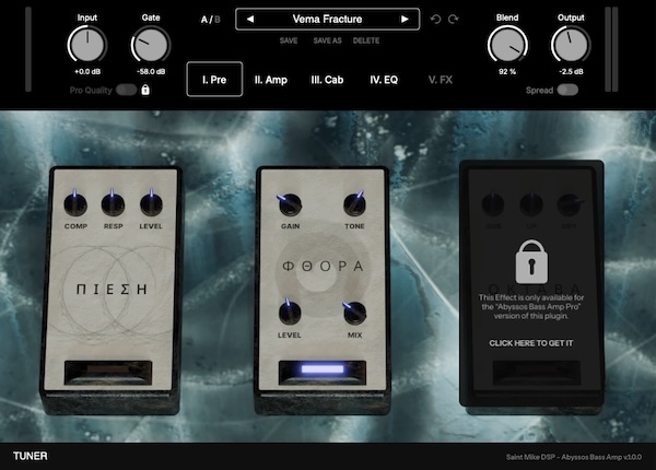 Saint Mike DSP「Abyssos Bass Amp」ベースのDIサウンドを本格的なアンプサウンドへ仕上げられるオールインワンアンプシミュレーター|DTMプラグインセール