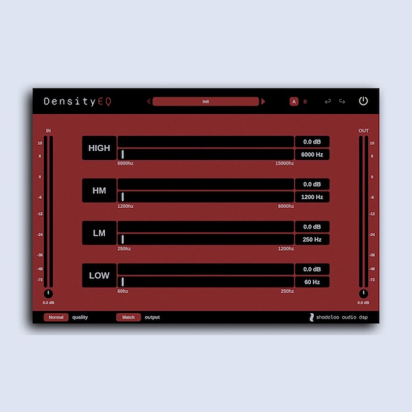 Shadaloo Audio DSP「DENSITY EQ - Presence & Weight Shaper」低域の迫力を保ちながら高域をクリアに仕上げられる4バンドEQプラグイン｜DTMプラグインセール