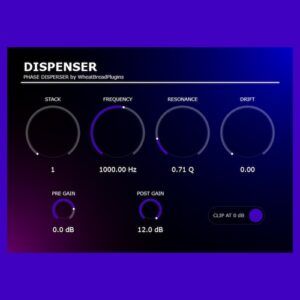 wheatBread1306「Dispenser」最大8段のオールパスフィルターとAVX2による高速並列処理を採用したステレオフェーズディスパーサー｜DTMプラグインセール