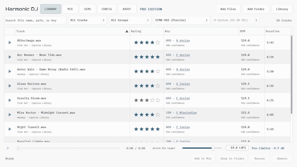 APU Software「Harmonic DJ - Community版」手持ちの音楽ライブラリを解析し、キー・モード・BPMをもとに自然につながるDJミックスを作成できるハーモニックミックス支援ソフト｜DTMプラグインセール
