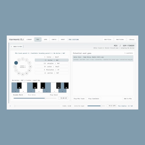 APU Software「Harmonic DJ - Community版」手持ちの音楽ライブラリを解析し、キー・モード・BPMをもとに自然につながるDJミックスを作成できるハーモニックミックス支援ソフト｜DTMプラグインセール