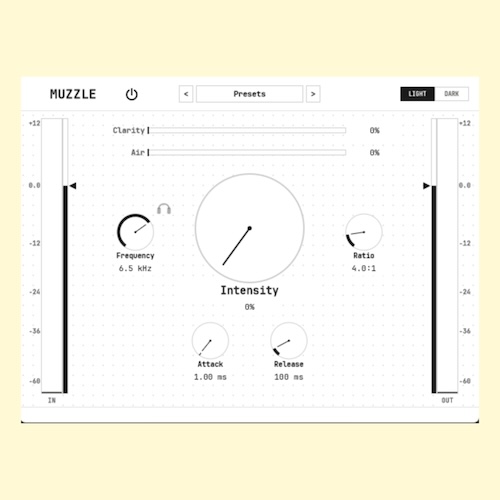 Iamlamprey「Muzzle（Free版）」ボーカルのシビランスを自然に抑えられる軽量ディエッサープラグイン｜DTMプラグインセール